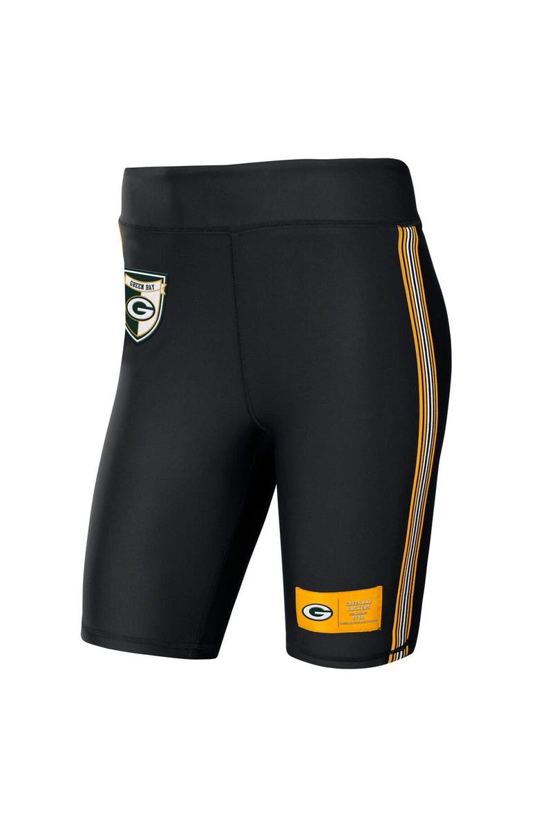 WEAR by Erin Andrews Women's WEAR by Erin Andrews Black Green Bay Packers Biker Shorts, Alternate, color, 