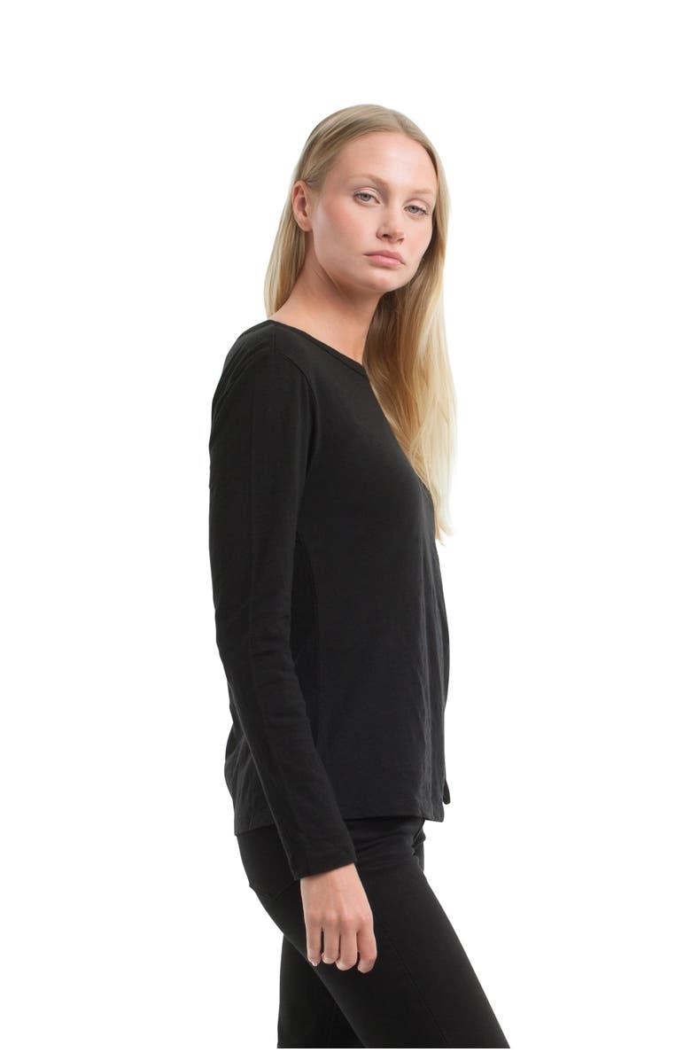 WILT Clothing Long Sleeve Ruched Side, Alternate, color, Black