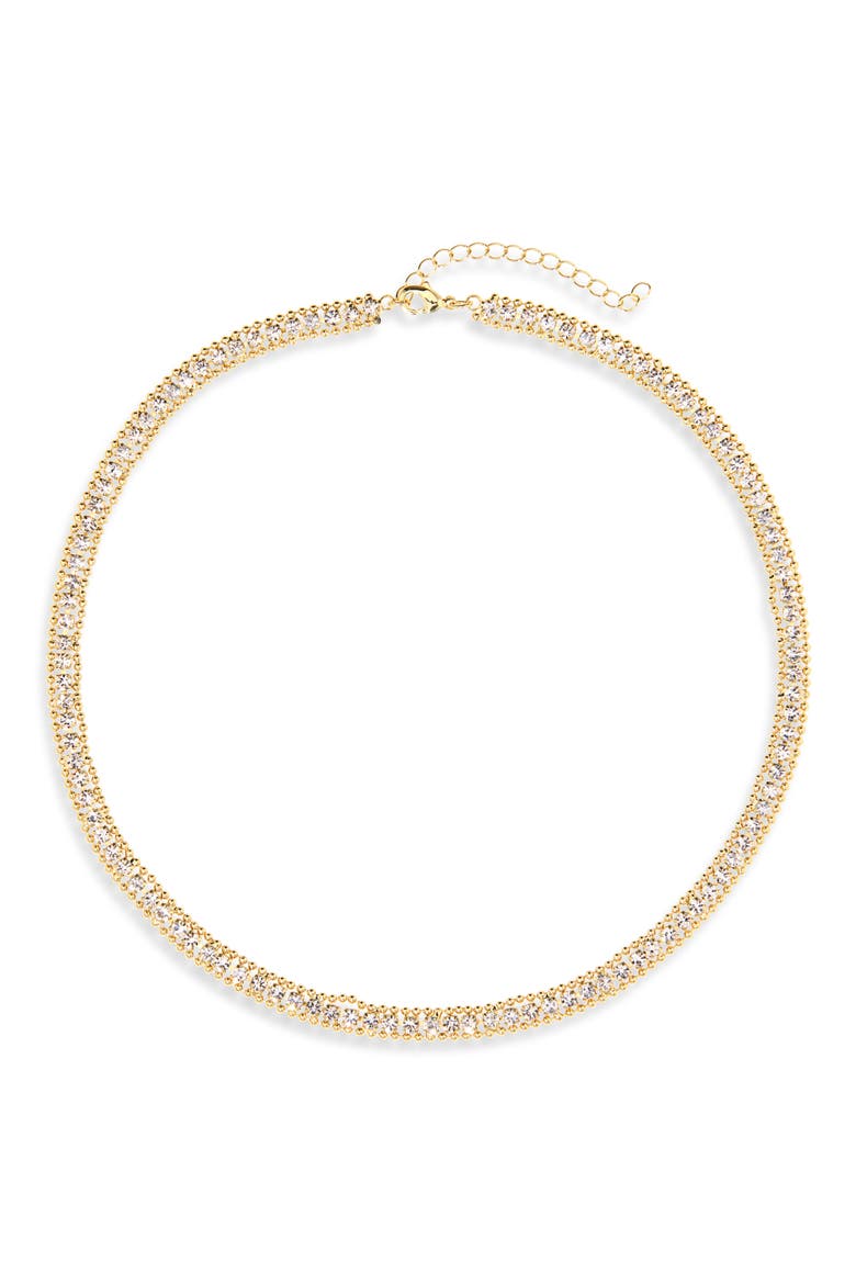Cubic Zirconia Tennis Necklace, Main, color, CLEAR- GOLD