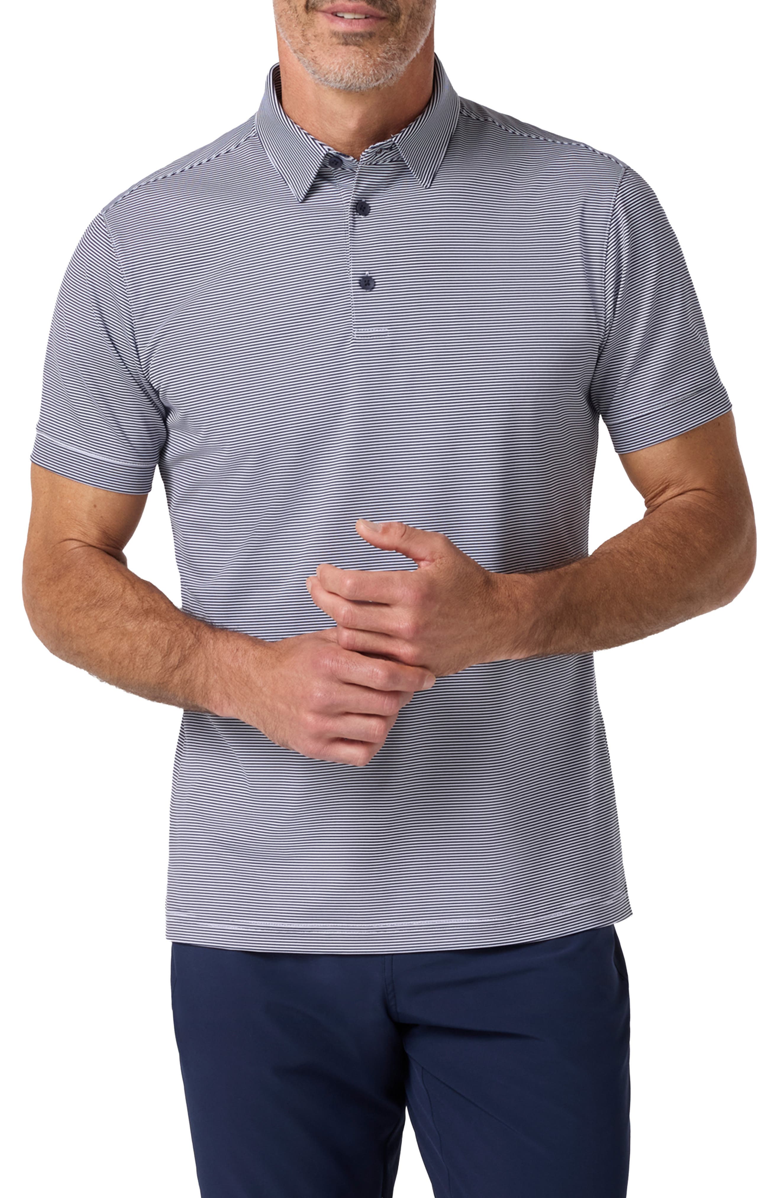 Versa Trim Fit Stripe Performance Golf Polo