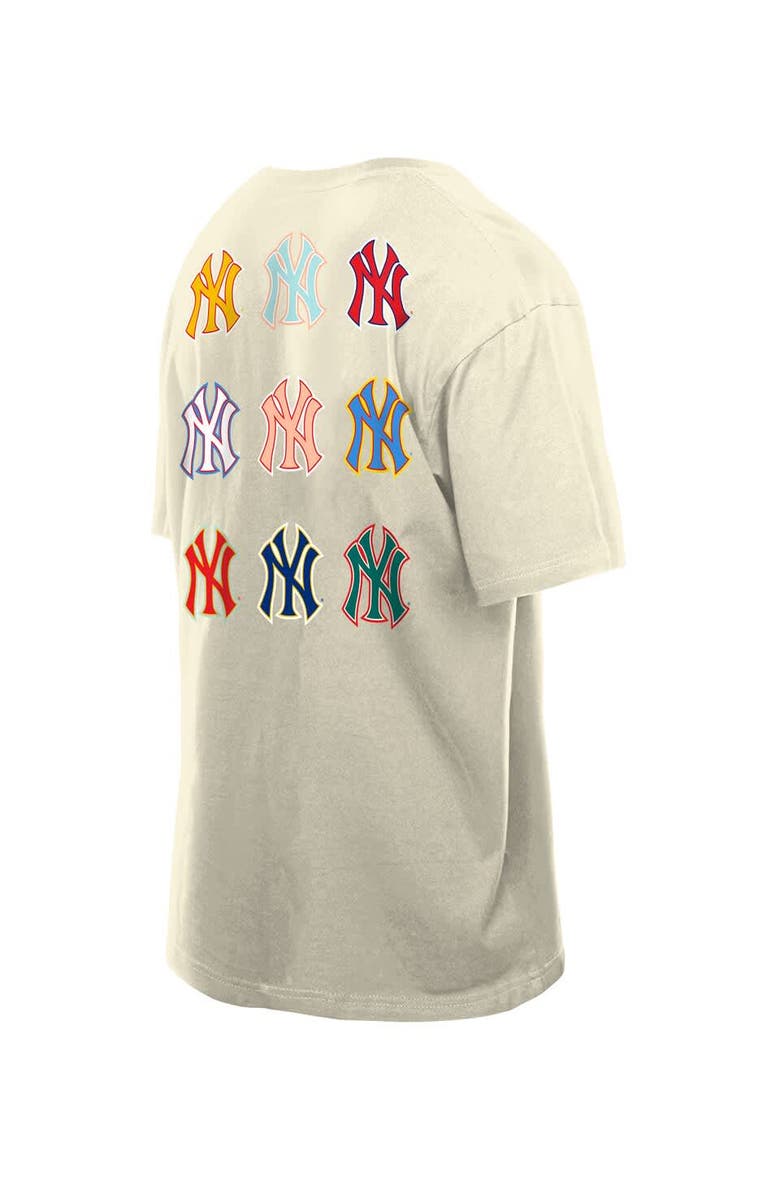 New Era Men's New Era  Cream New York Yankees Ransom Note Oversized T-Shirt, Alternate, color, 