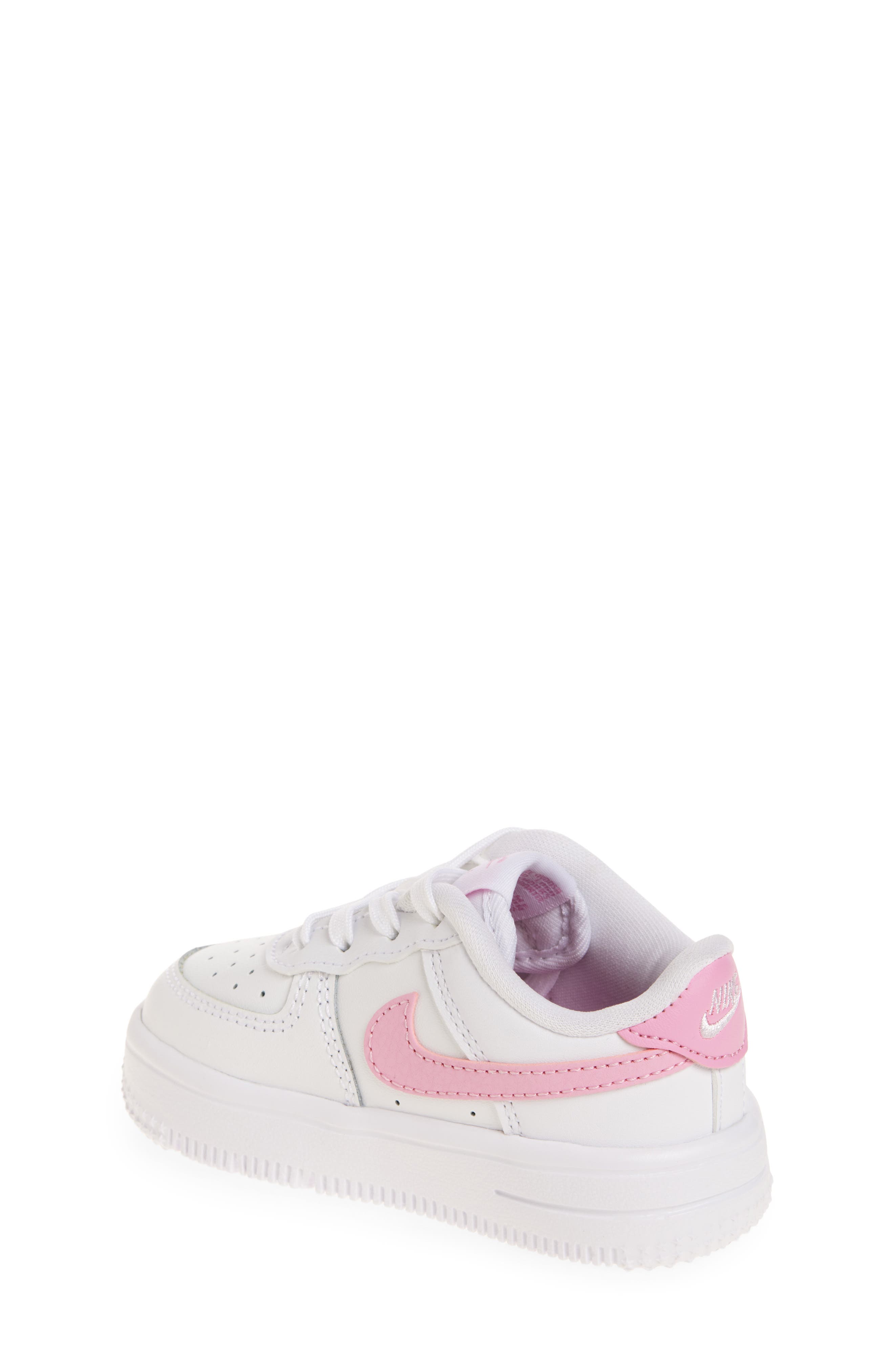 Kids' Air Force 1 Sneaker, Alternate, color, WHITE/ PINK RISE/ WHITE