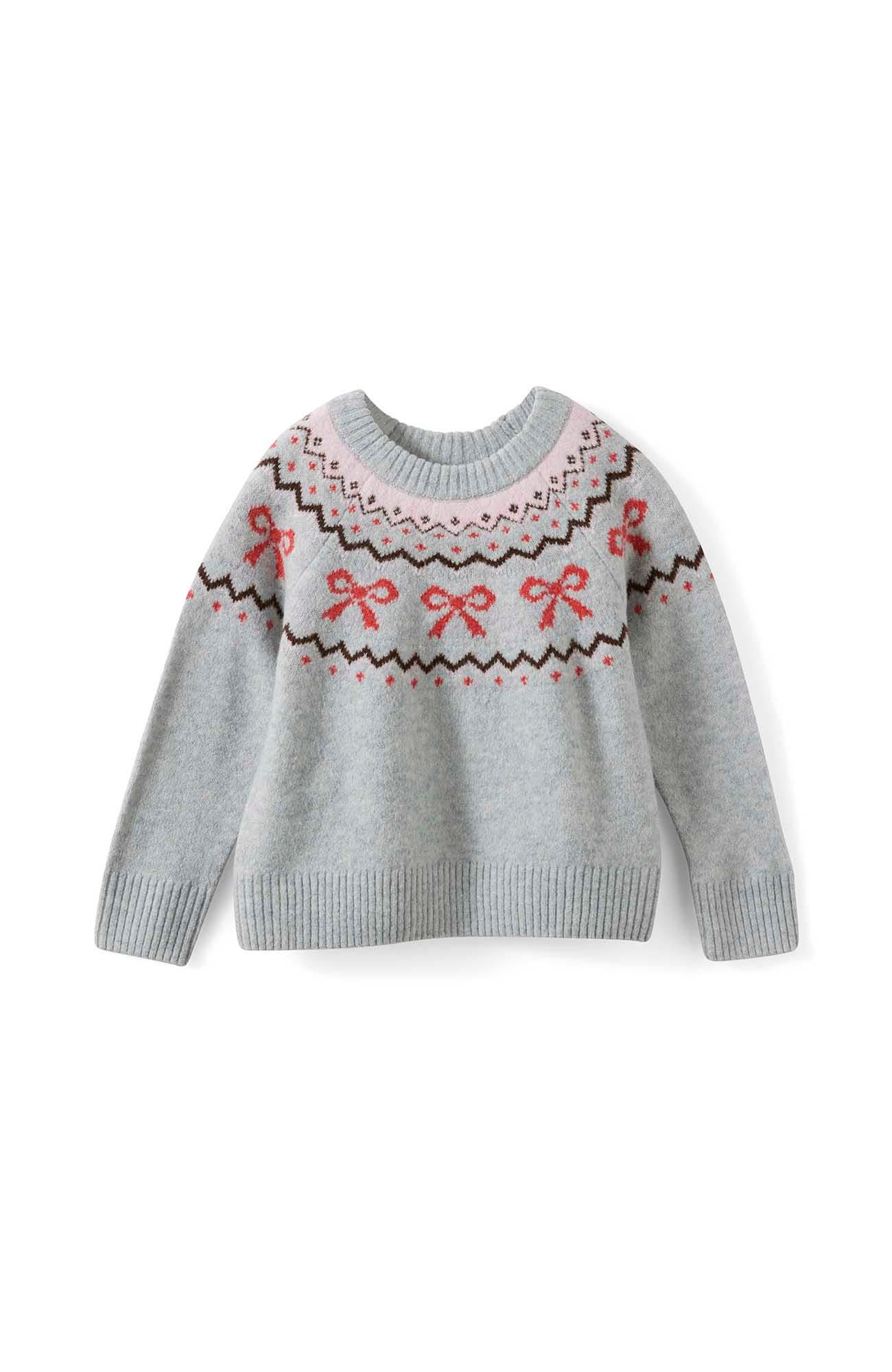 Grey Marle Bow Fairisle