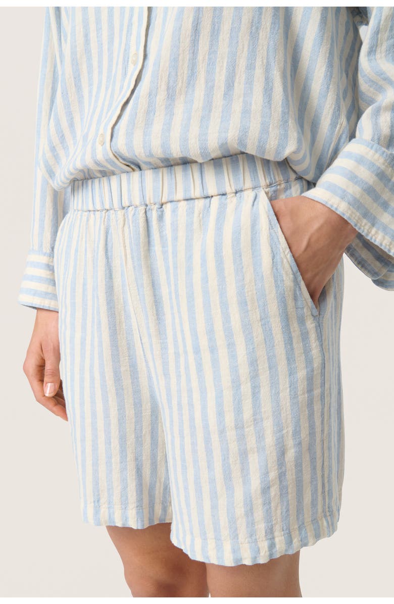 Soaked in Luxury Belira Wide Leg Elastic Waist Shorts, Alternate, color, Skyway Stripes