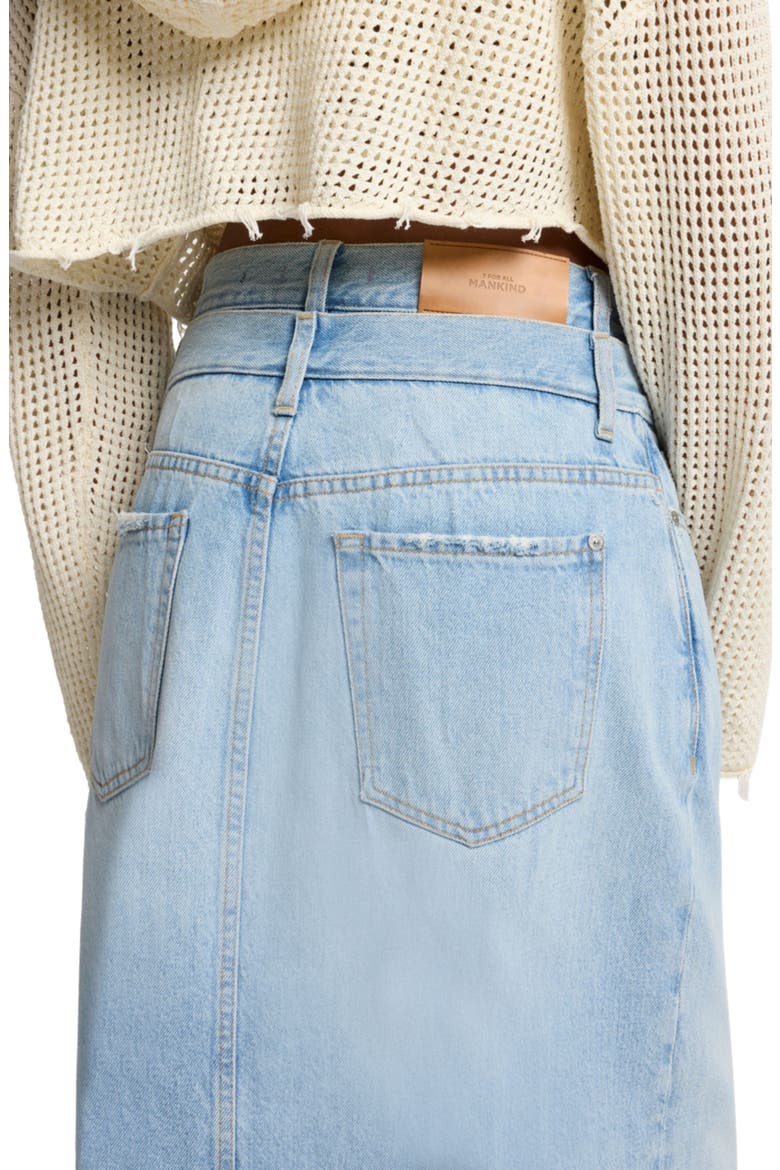 Double Waistband Denim Maxi Skirt, Alternate, color, BLEACH