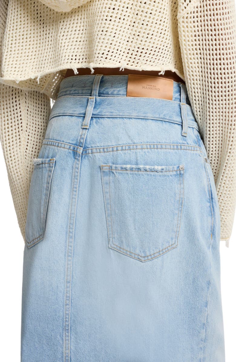 Seven Double Waistband Denim Maxi Skirt, Alternate, color, Bleach