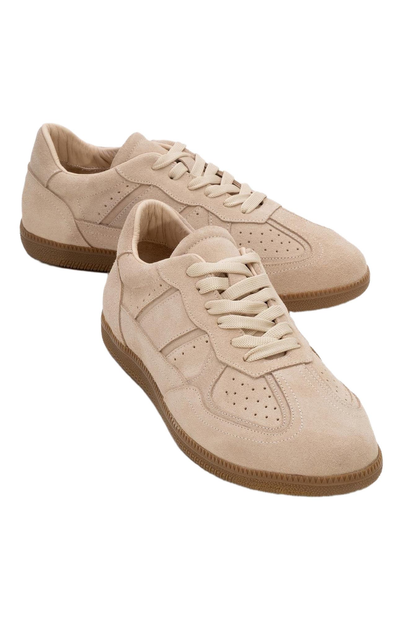 Forever & Always Shoes Aurel Suede Leather Sneakers, Alternate, color, Beige Suede Leather