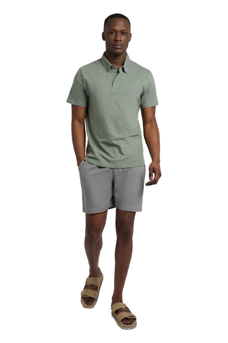 Slub Short Sleeve Polo, Main, color, AGAVE