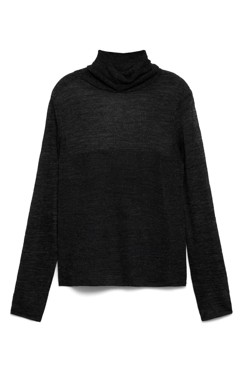 MANGO Semisheer Turtleneck Sweater, Alternate, color, 