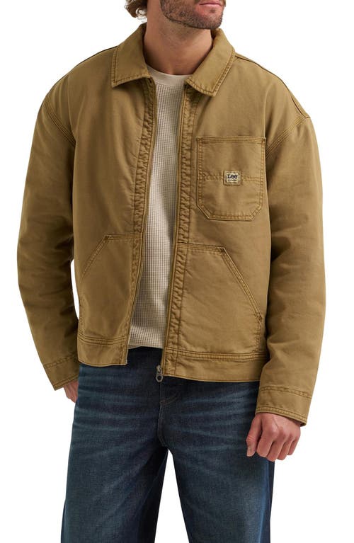 Lee 91w Quilt Lined Cotton Canvas Workwear Jacket In Brown