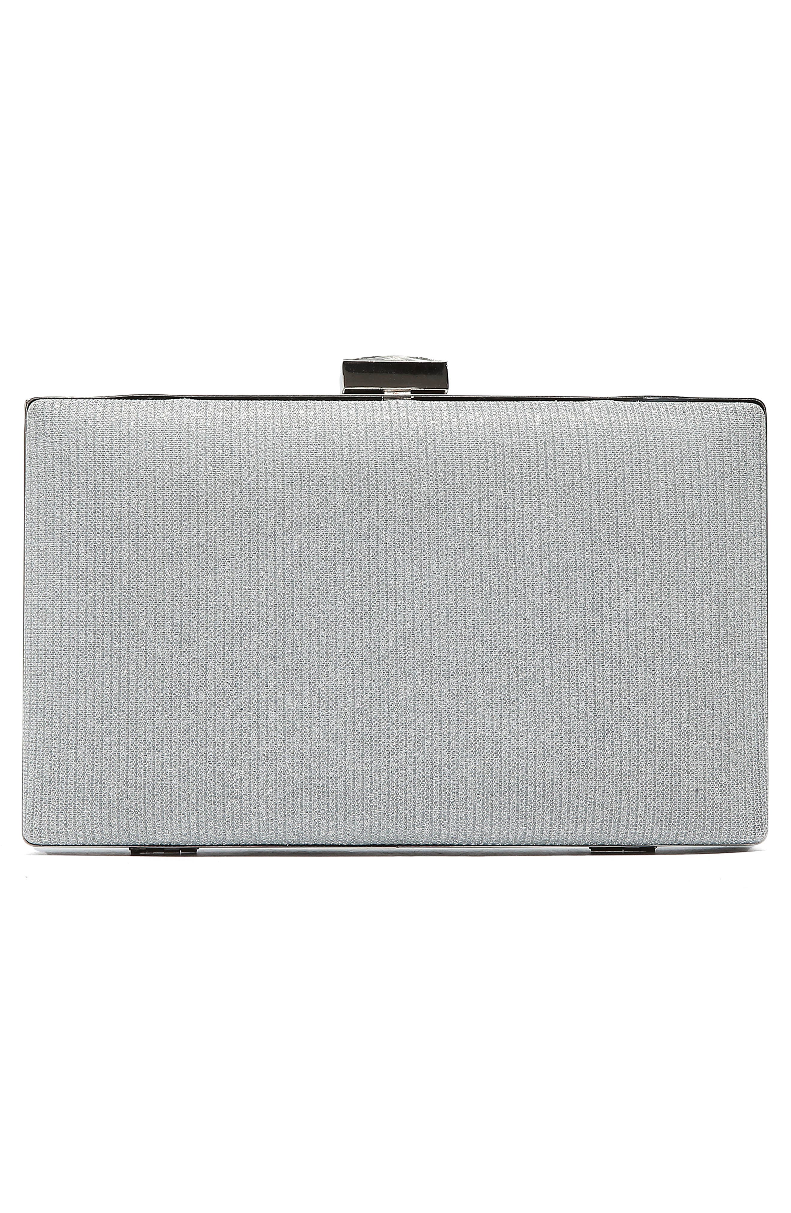 Suzie Glitter Clutch, Alternate, color, SILVER