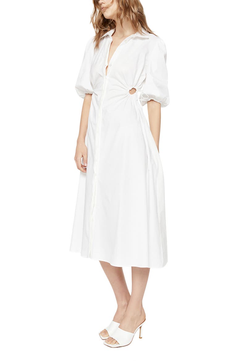 Cutout Midi Shirtdress, Alternate, color, ORCHID WHITE