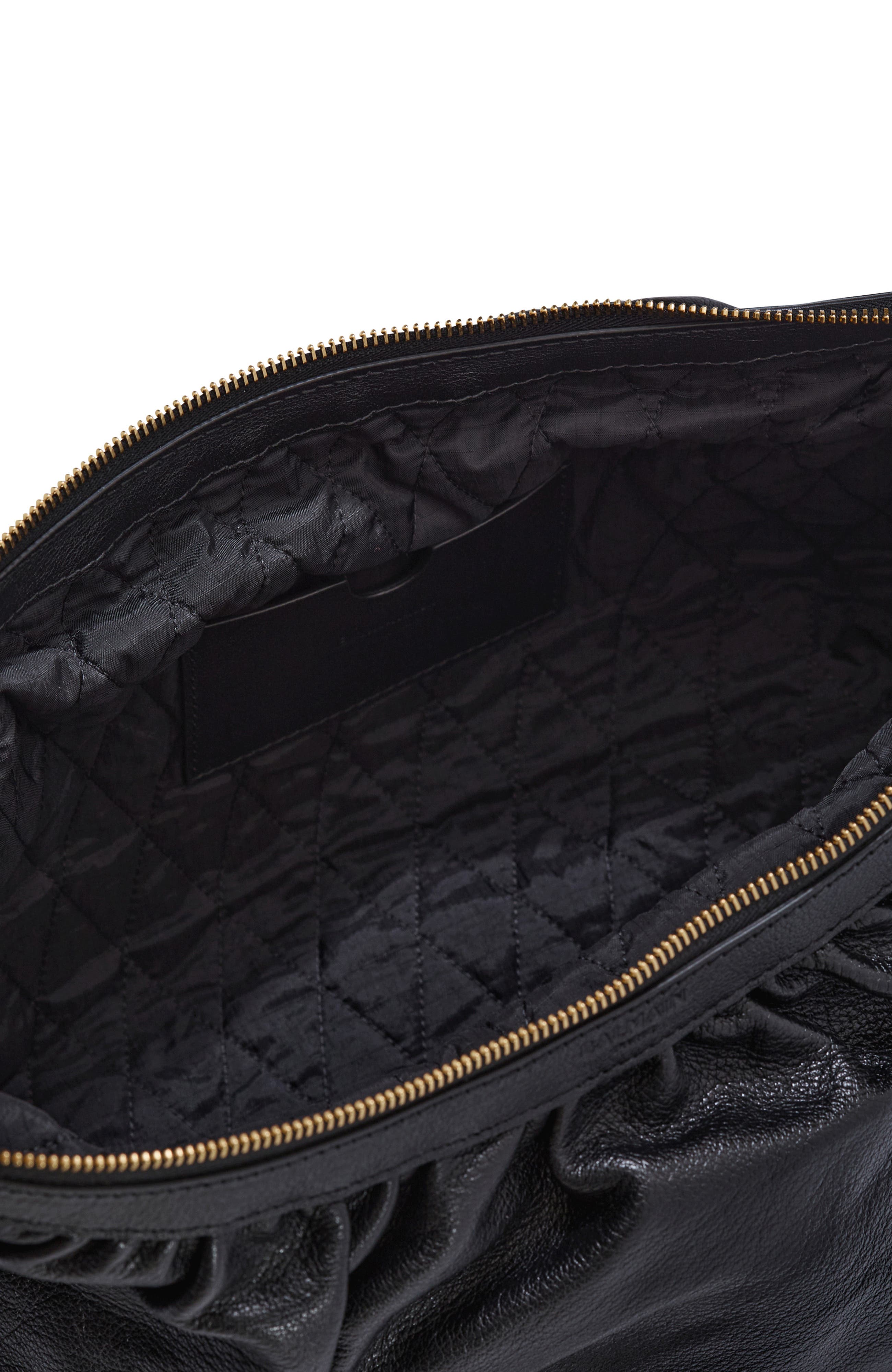 Balmain Ebene Hobo bag in calfskin leather, Alternate, color, Black