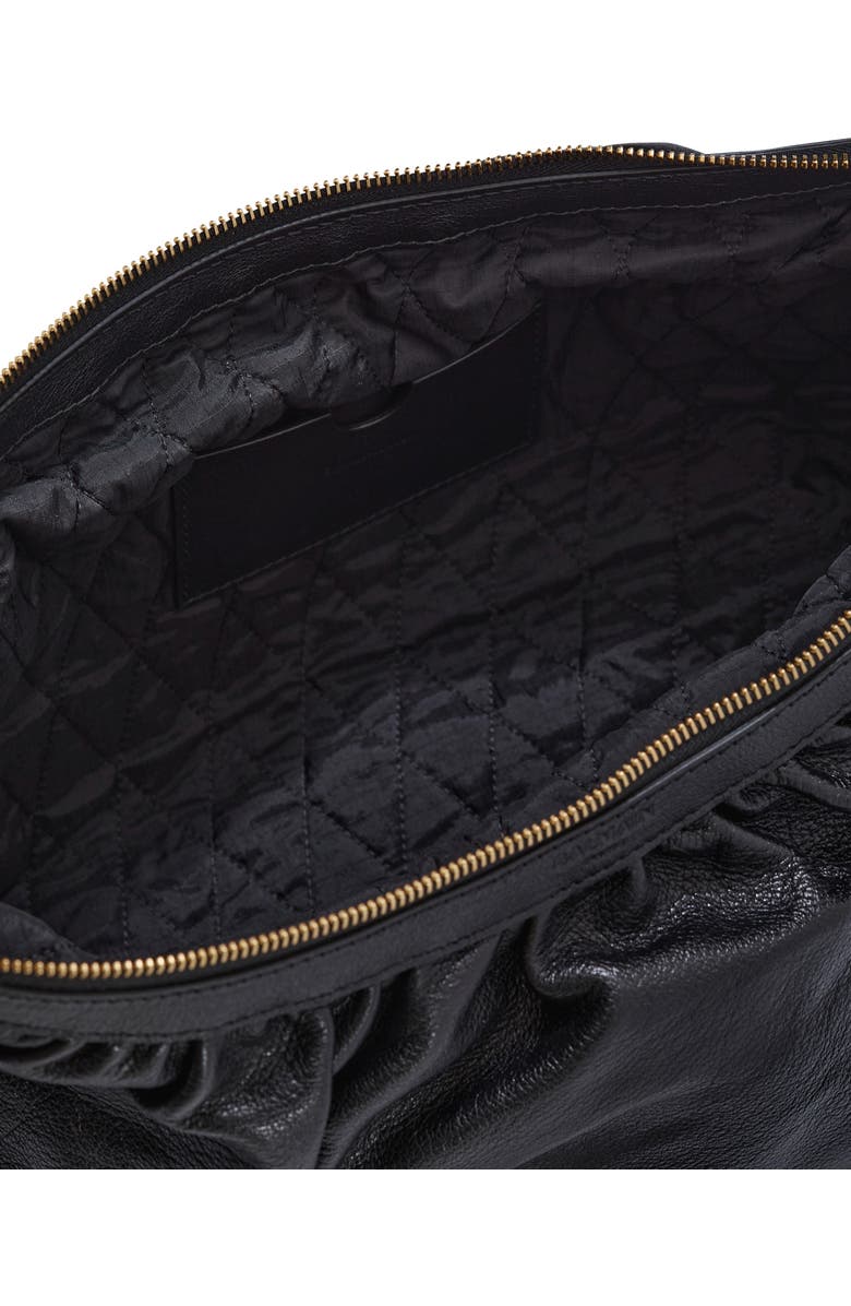 Balmain Ebene Hobo bag in calfskin leather, Alternate, color, Black