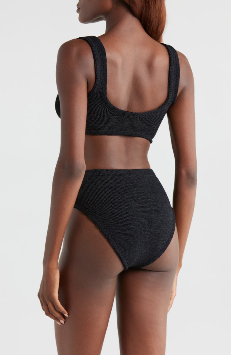 Hunza G Jamie Twist Two-Piece Swimsuit, Alternate, color, Black