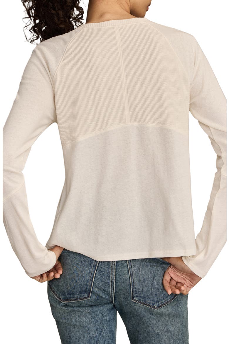 Mixed Waffle Knit Cotton Top, Alternate, color, WHISPER WHITE