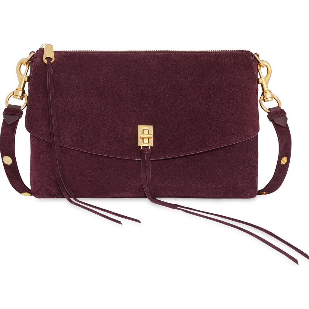 Rebecca Minkoff Darren Top Zip Shoulder Bag In Garnet