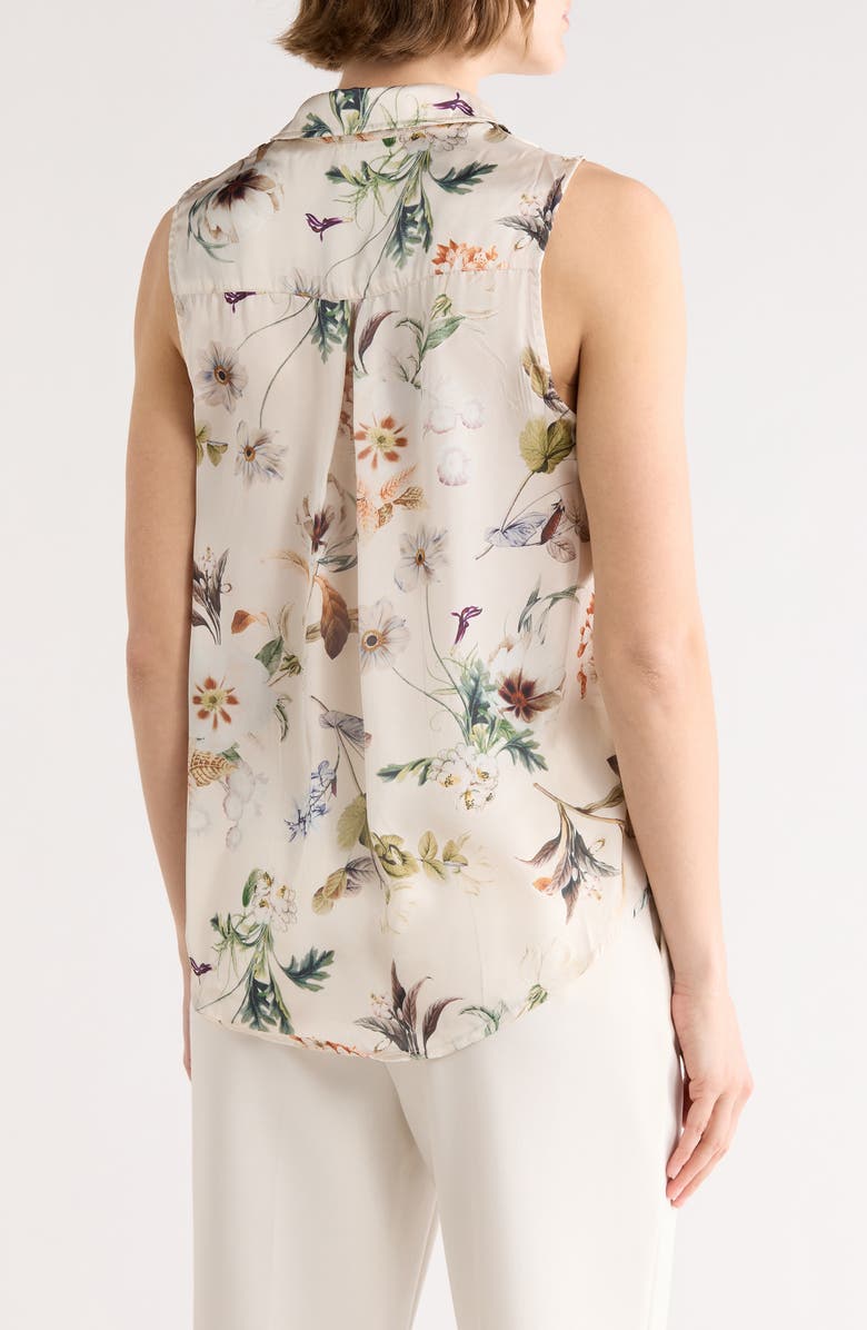 ELIE ELIE TAHARI Sleeveless Button-Up Shirt, Alternate, color, Botanical Fleur