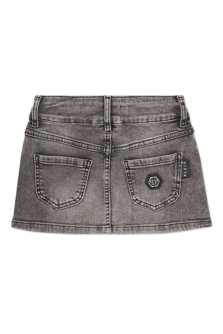 Denim Mini Skirt Girl, Alternate, color, GREY SMOKE