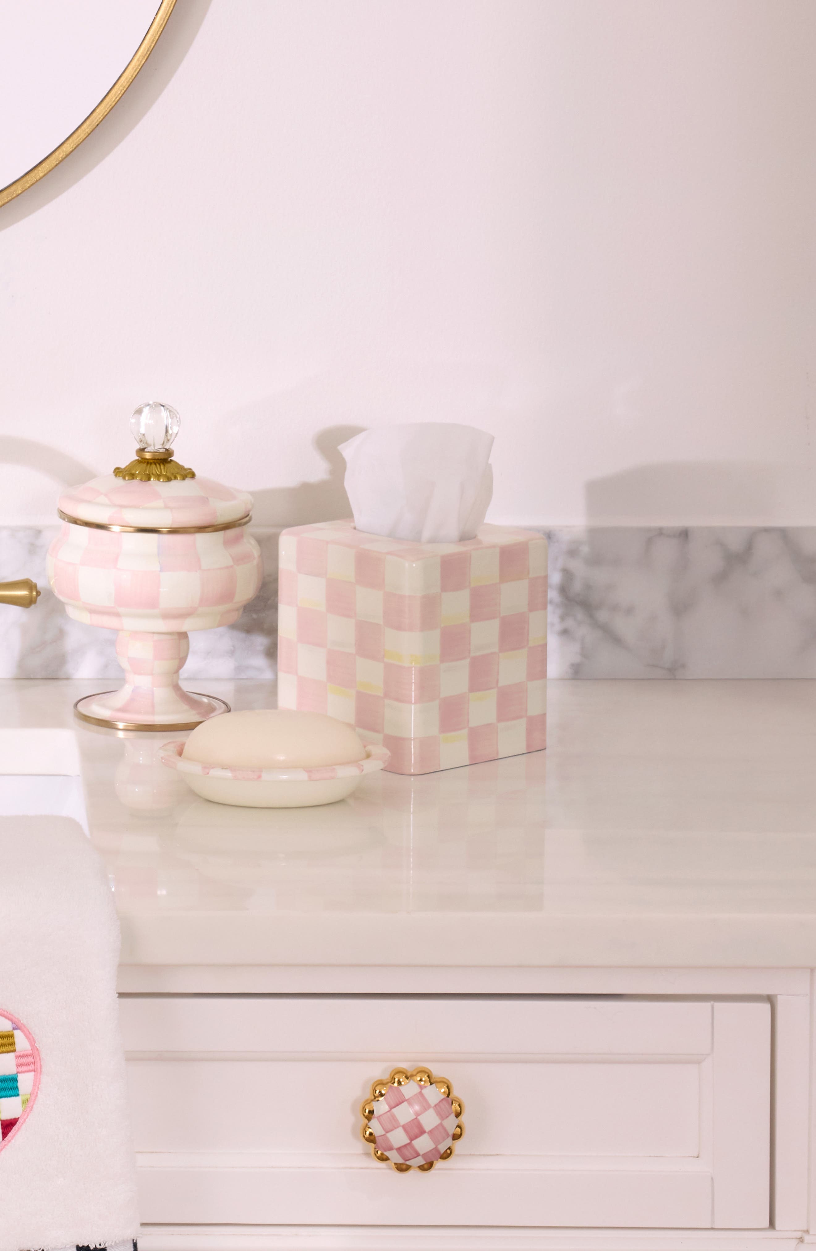 MACKENZIE CHILDS Courtly Check Boutique Tissue Box Cover | Nordstrom