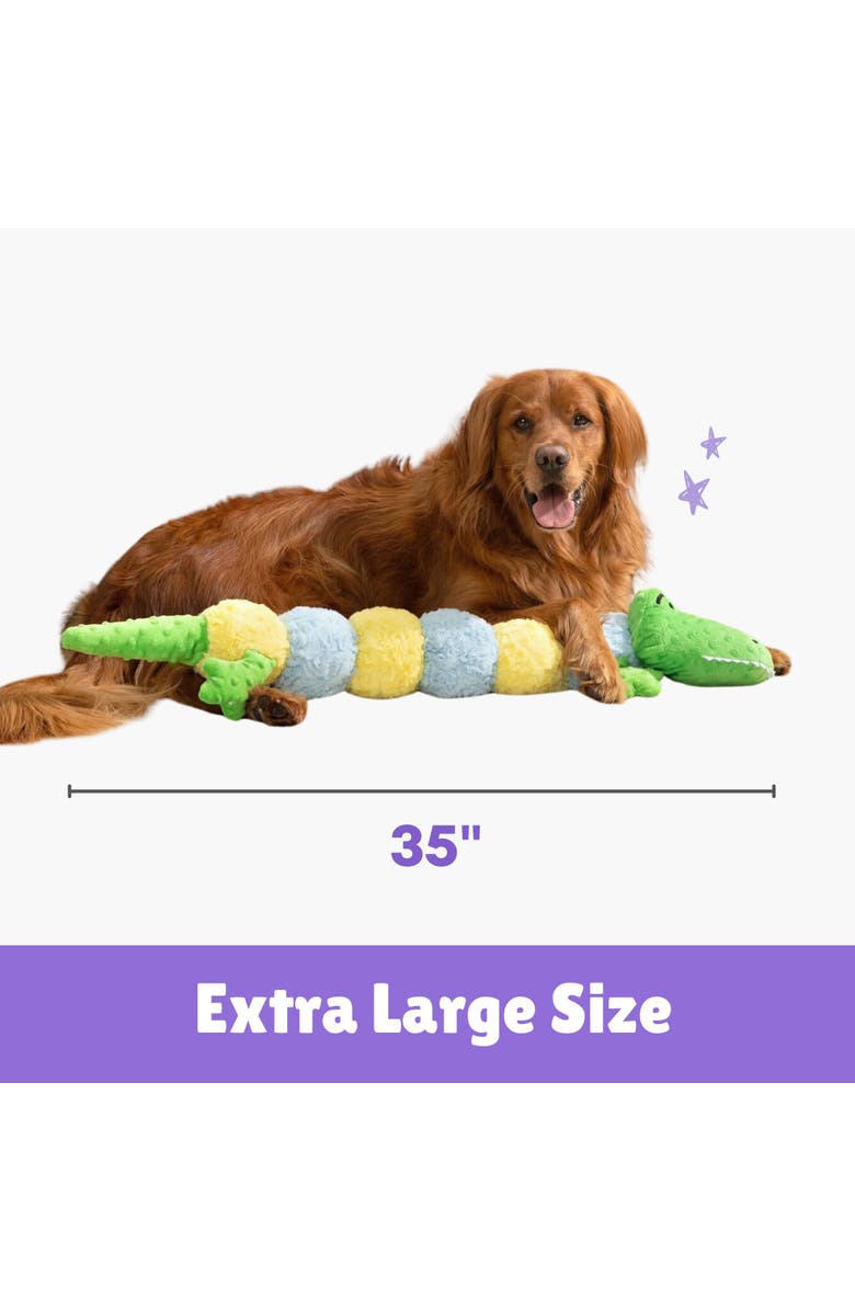 Patchwork Pet Jumbo Gatorpillar, 35 Inch Dog Toy, Alternate, color, Multicolored