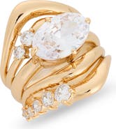 NORDSTROM RACK Cubic Zirconia Openwork Statement Ring
