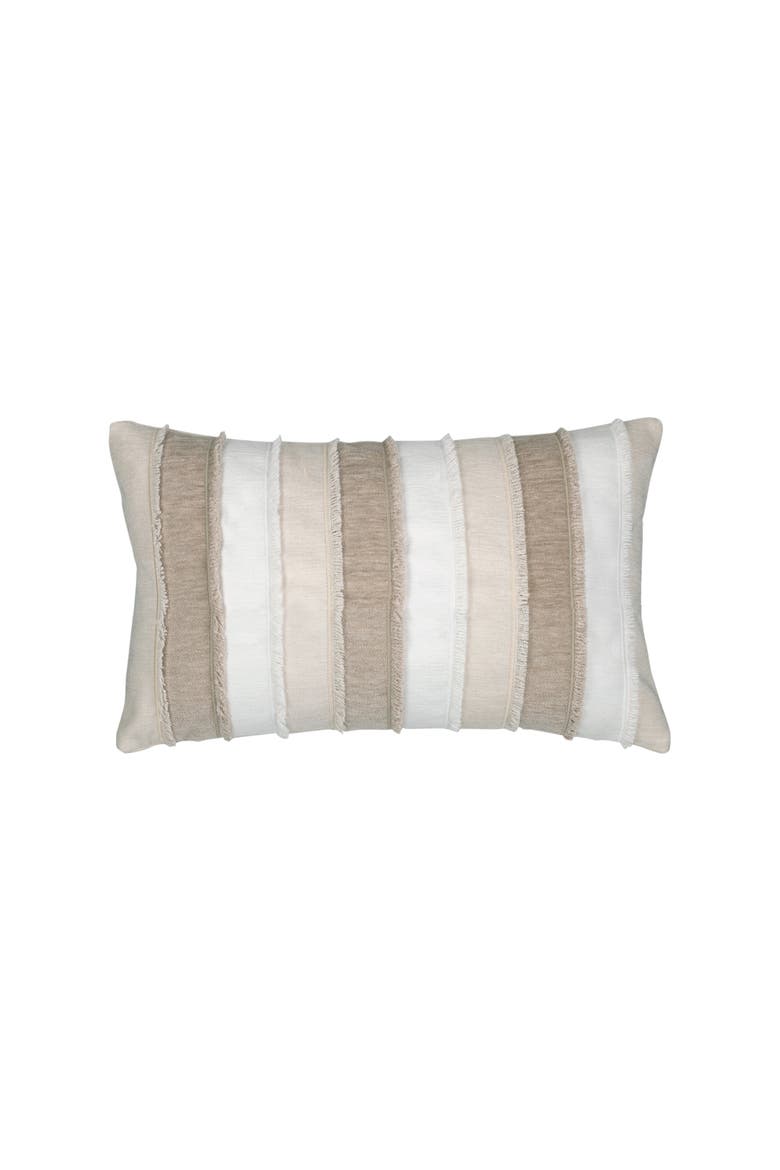 Vista Multi colored Velvet embroidered paneled Indoor & Outdoor Woven Accent Pillow, Main, color, Sandstone