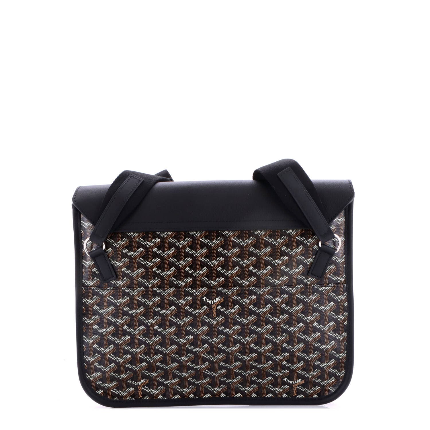Coursier Messenger Bag Coated Canvas and Leather, Alternate, color, Black