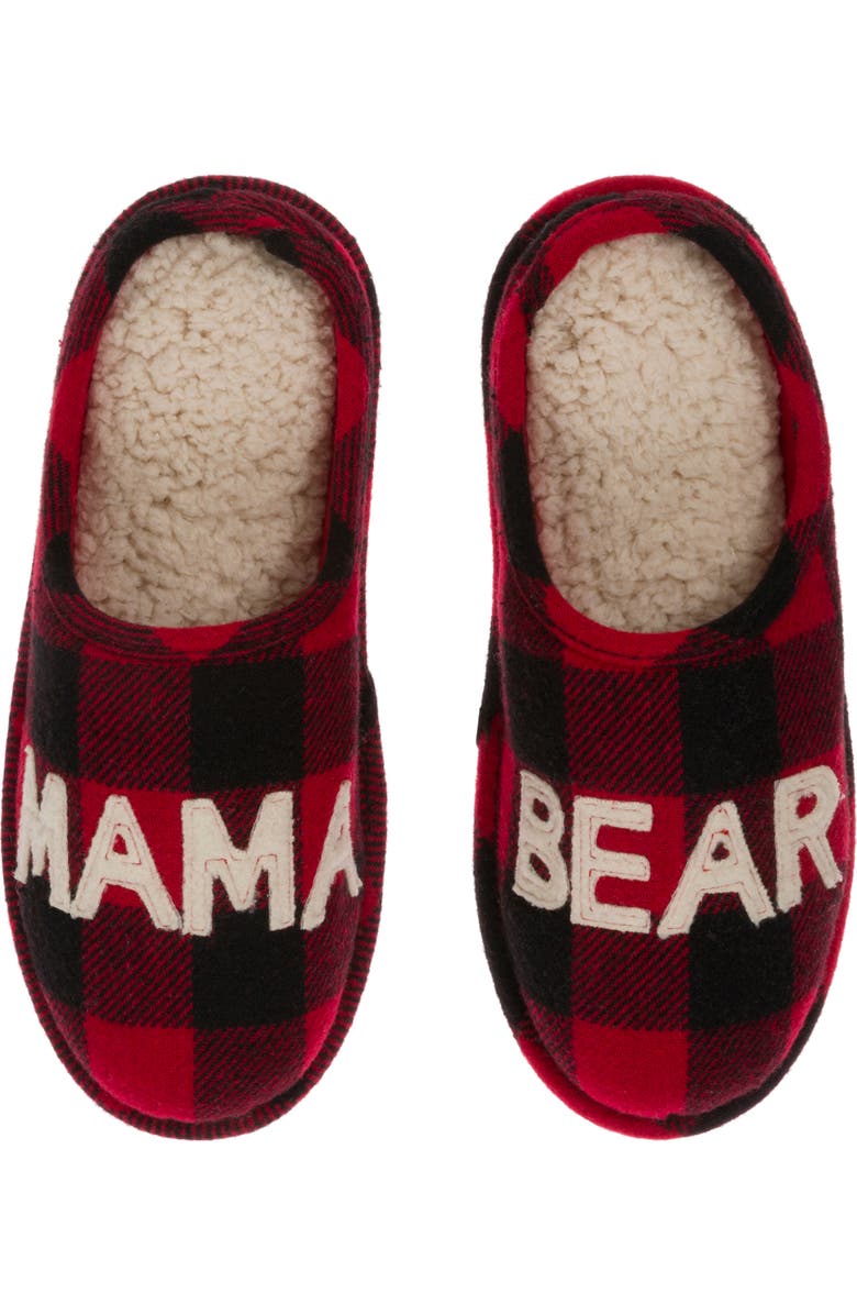 DEARFOAMS Buffalo Check Mama Bear Mom Clog Slipper, Main, color,