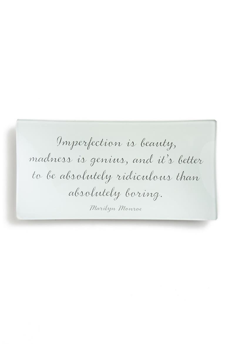'Imperfection Is Beauty' Trinket Tray, Main, color, IVORY