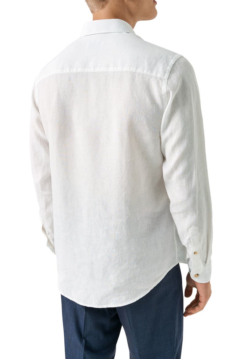 Regular Fit Linen Dress Shirt, Alternate, color, WHITE