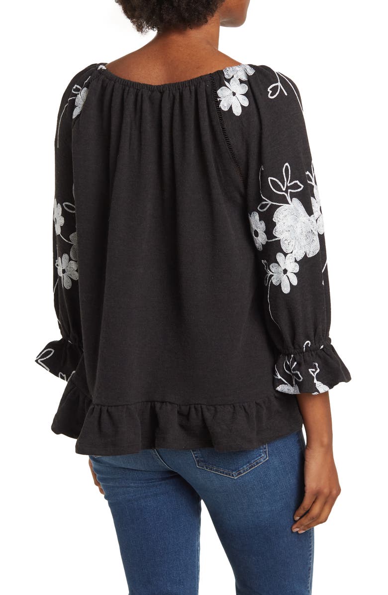 Forgotten Grace Peasant Embroidered Blouse, Alternate, color, 