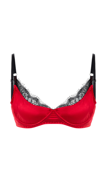 Hera Bra - Silk & Lace Underwire Balconette Bra