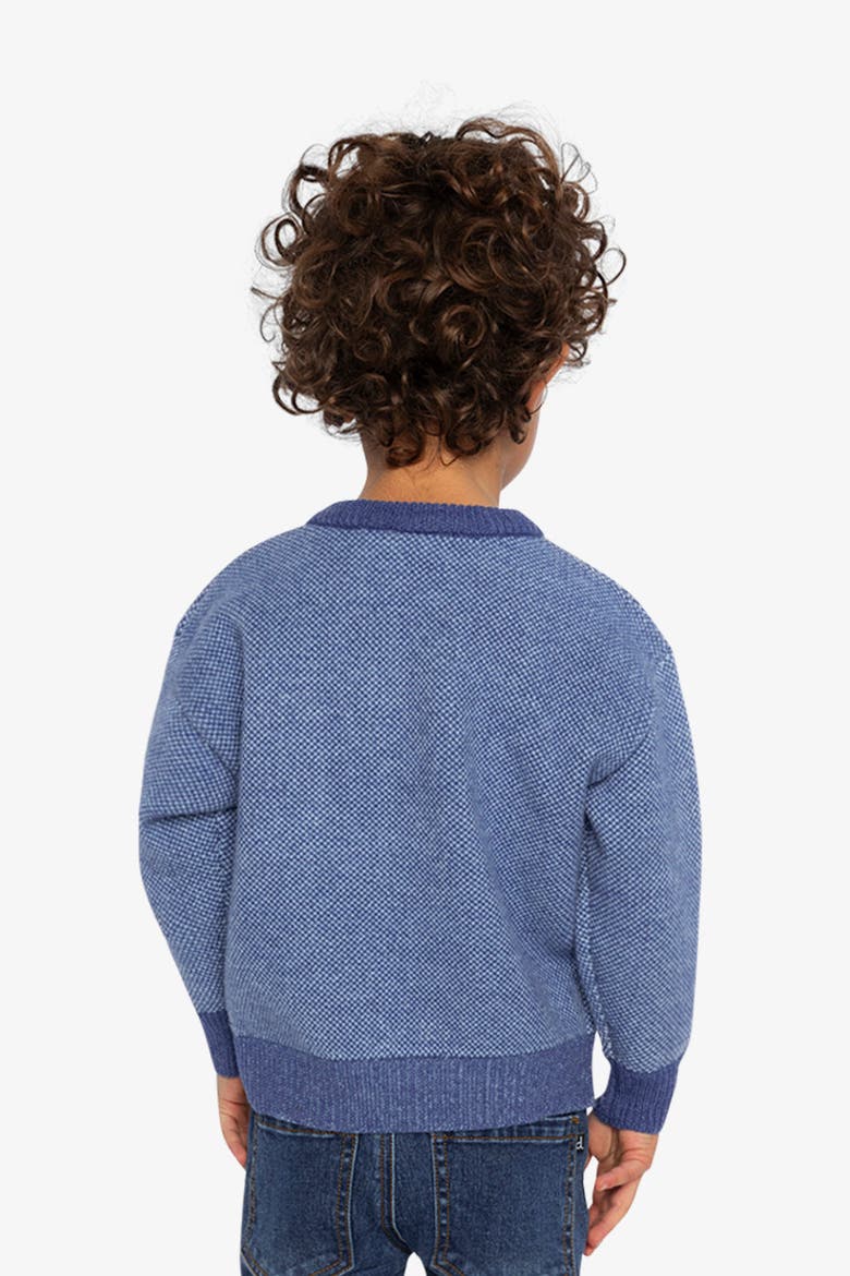Knit Diamond Pattern Chest Pocket Sweater, Alternate, color, Blue Knit