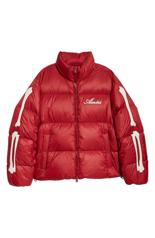 Amiri Bones Down Puffer Jacket In Deep Red