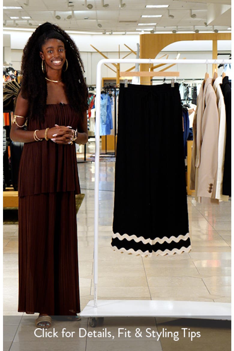 Taliah Rickrack Trim Wide Leg Pants video