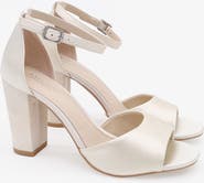 Kailee P Sasha Satin Block Heel Wedding Sandals