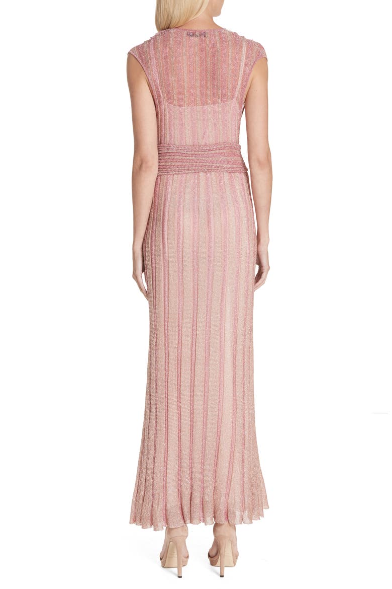 Metallic Knit Gown, Alternate, color, PINK
