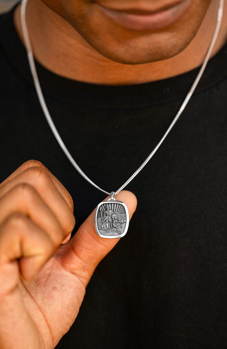 Vincero David & Goliath Sterling Silver Pendant Necklace, Alternate, color, Sliver