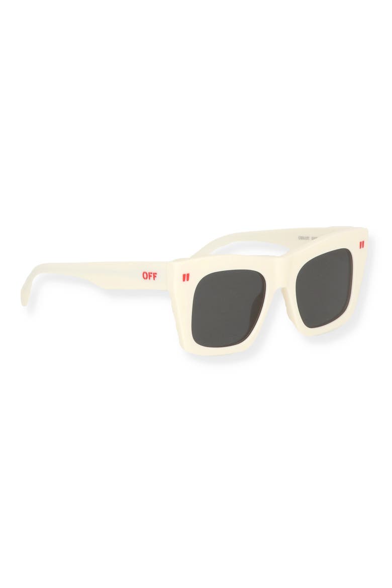 51mm Selma Square Sunglasses, Alternate, color, OFF WHITE/ DARK GREY