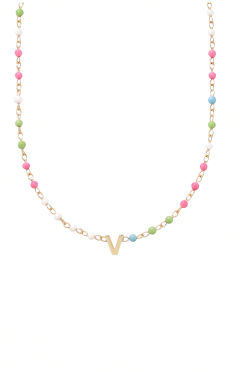 custom initial dainty colorful enamel 14k gold filled necklace