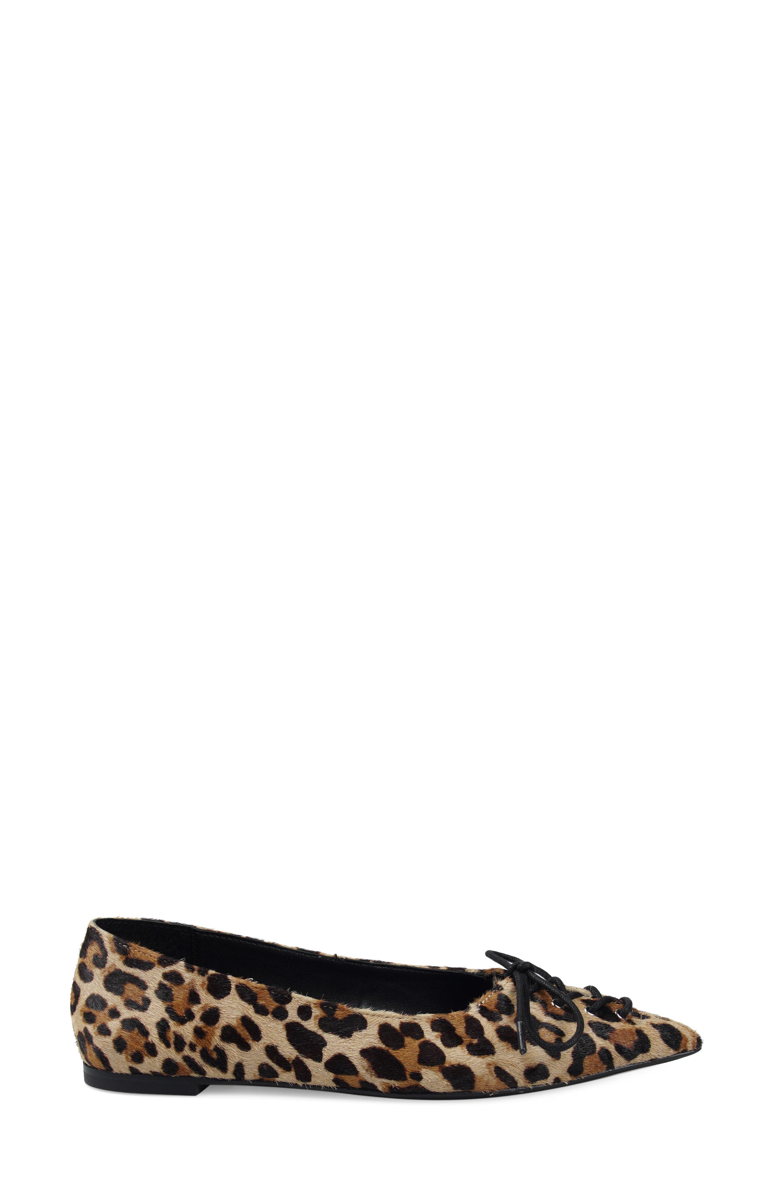 Arreza Lace-Up Pointed Toe Flat, Alternate, color, LEOPARD CALF HAIR