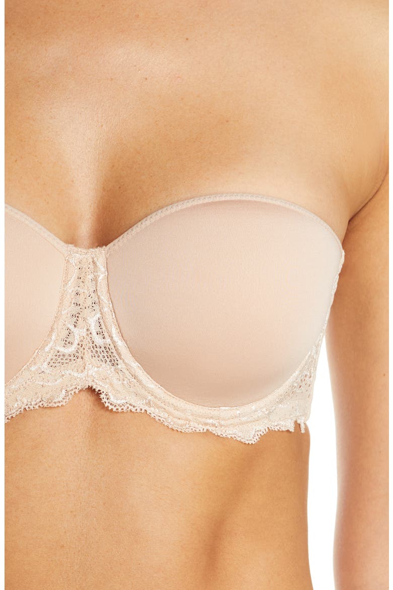 Caresse Strapless Underwire Bra, Alternate, color, PEAU ROSE