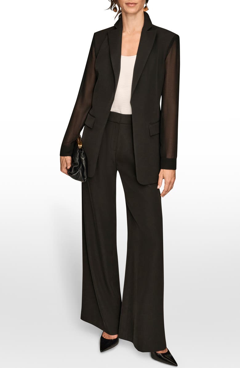 Donna Karan New York Sheer Sleeve Blazer, Alternate, color, Black