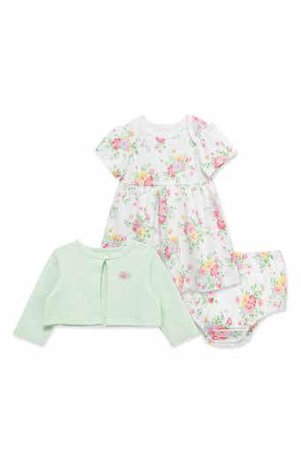 Little Me Bouquet Cardigan Dress Set