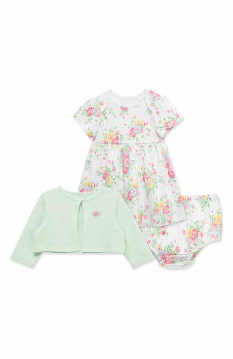 Little Me Bouquet Cardigan Dress Set