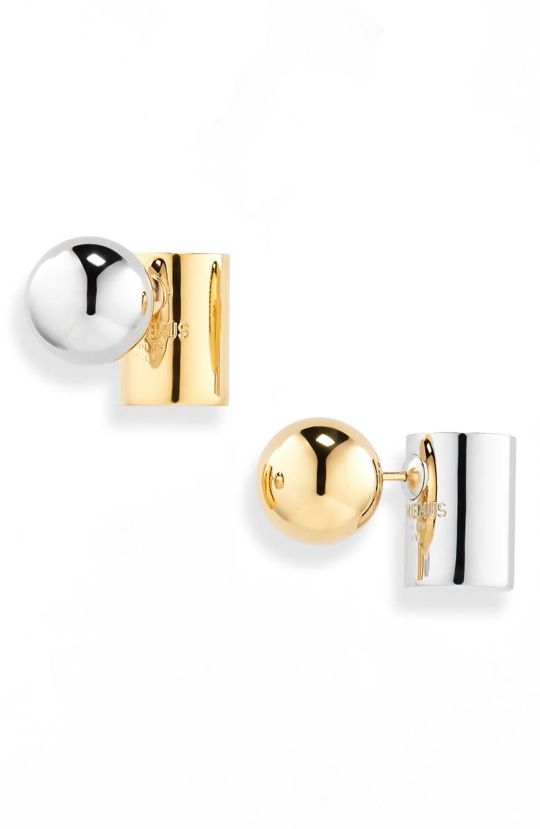 Jacquemus Les Boucles Perlina Mismatched Ear Jackets, Main, color,