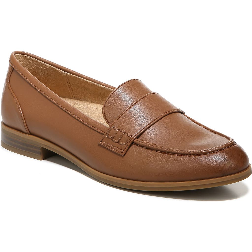 Naturalizer Parrish Womens Leather Slip On Loafers In Brown
