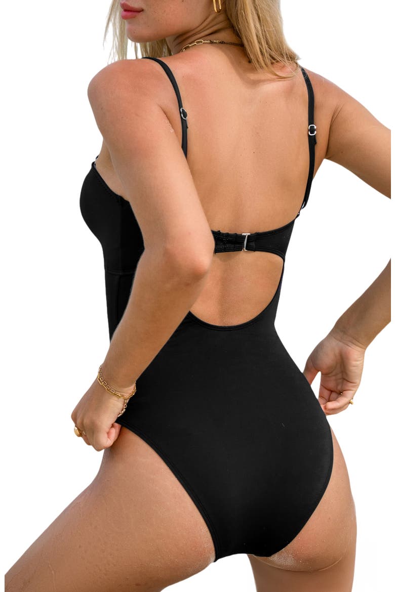 Sweetheart One-Piece Swimsuit, Alternate, color, BLACK