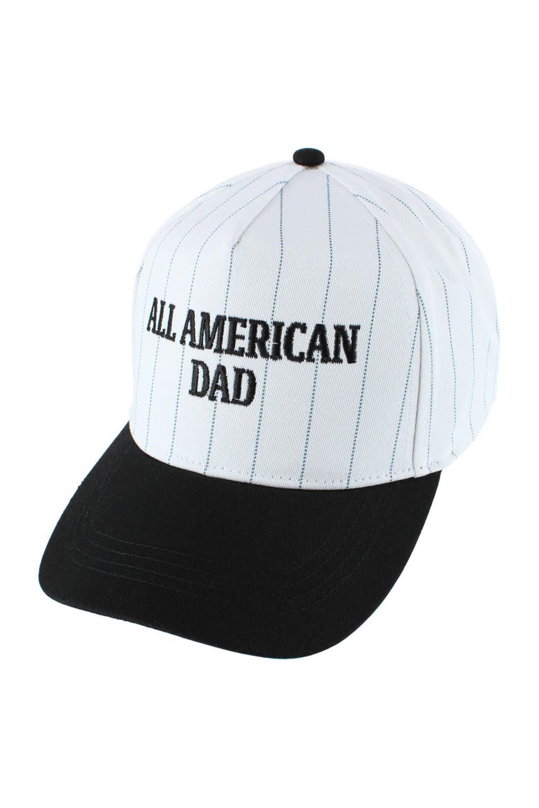 All American Dad Pinstripe Baseball Hat, Alternate, color, Black